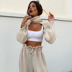 Pull court manches longues bouffantes col roulé - Chic&Shines