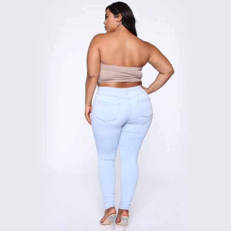 Jeans slim taille haute décontracté
