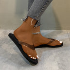 Flat summer rhinestone sandal