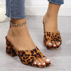 Suede open-toe high heels