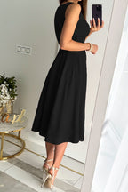 Robe Mi-Longue Col V Sans Manches