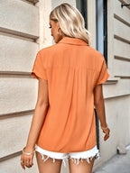 Chemise manches courtes col revers