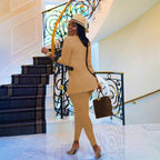 Ensemble blazer à fermeture éclair et pantalon assortie