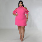 Robe courte col rond manches courtes - Chic&Shines