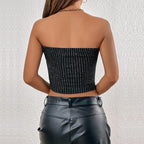 Haut court bustier brillant sexy