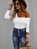 Haut à une épaule incliné manche longue - Chic&Shines