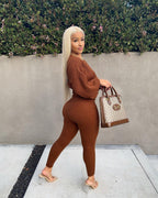 Ensemble pull manches longues  gaine extensible et son legging assorti