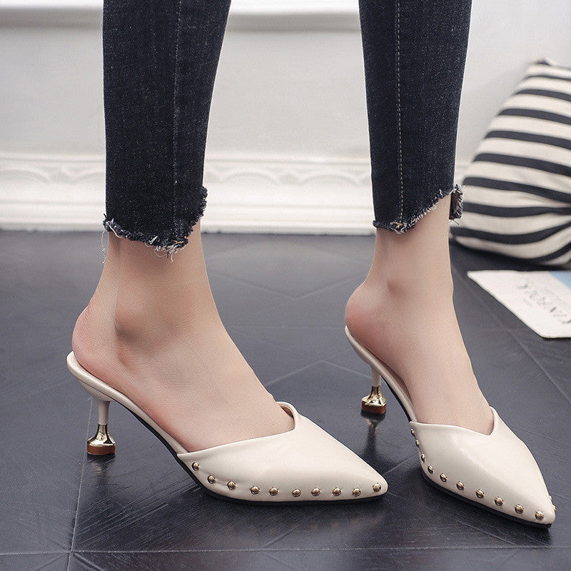 Mules À Talons Hauts Bout Pointu