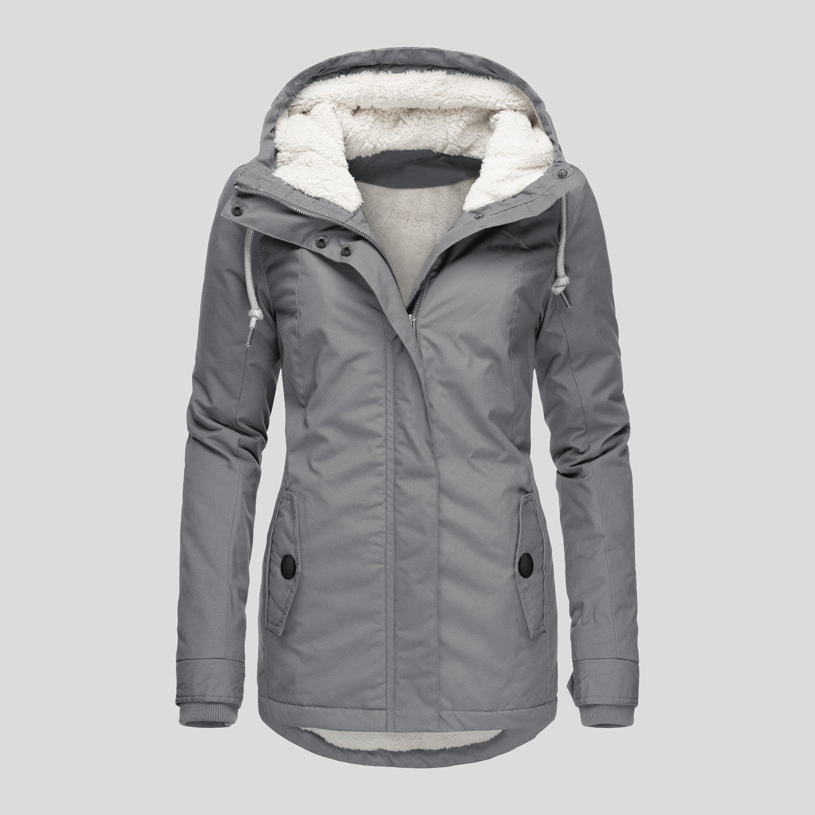 Manteau polaire manches longues à capuche - Chic&Shines