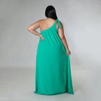 Robe longue balançoire épaules dénudées