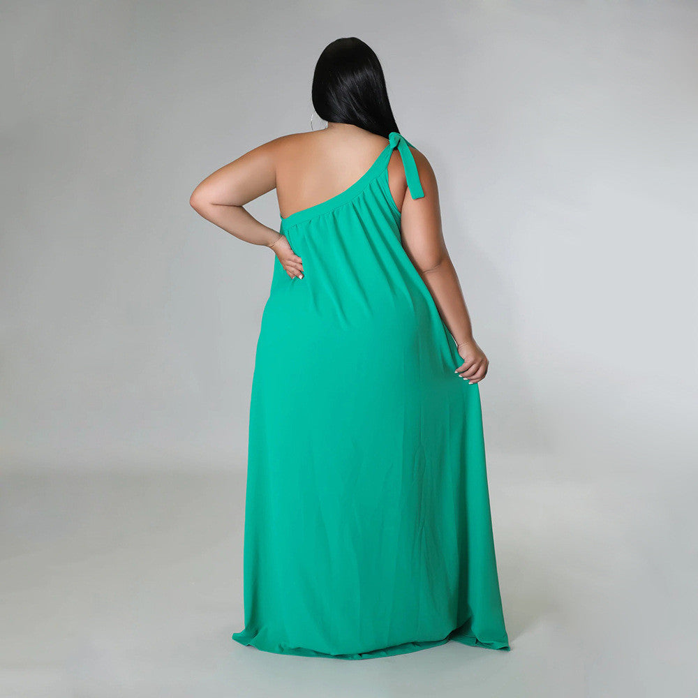 Robe longue balançoire épaules dénudées
