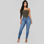 Jeans slim taille haute décontracté - Chic&Shines