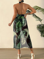 Maillot De Bain Une Pièce Col Licou et Cardigan