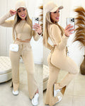 Ensemble T-Shirt Manche Longue Pantalon Taille Haute Fente - Chic&Shines