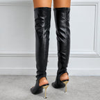 Bottes hauteur genou à fermeture glissière côté talon ouvert