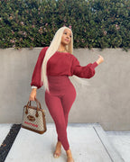 Ensemble pull manches longues  gaine extensible et son legging assorti