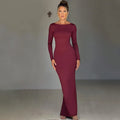 Robe longue dos nu à manches longues - Chic&Shines
