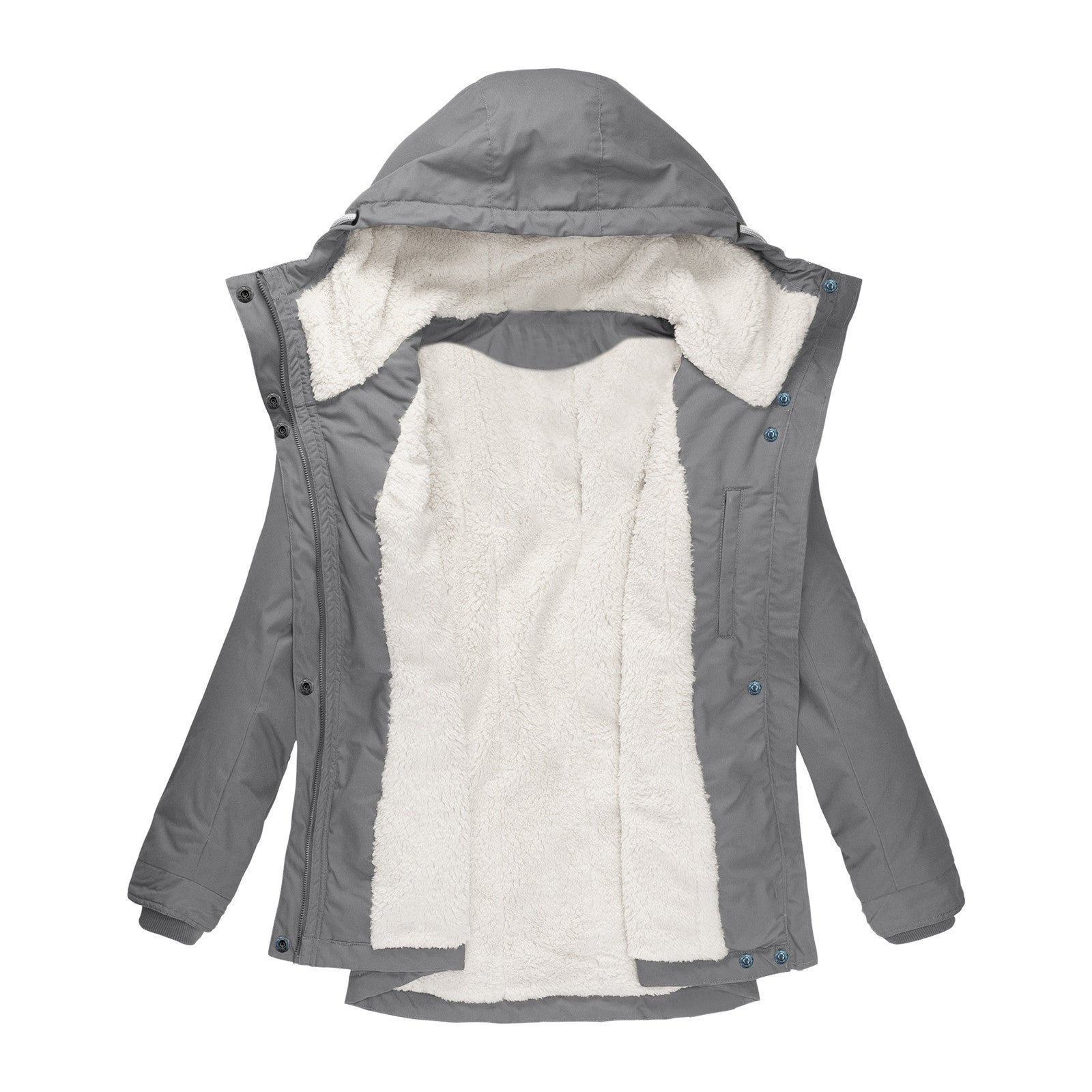 Manteau polaire manches longues à capuche