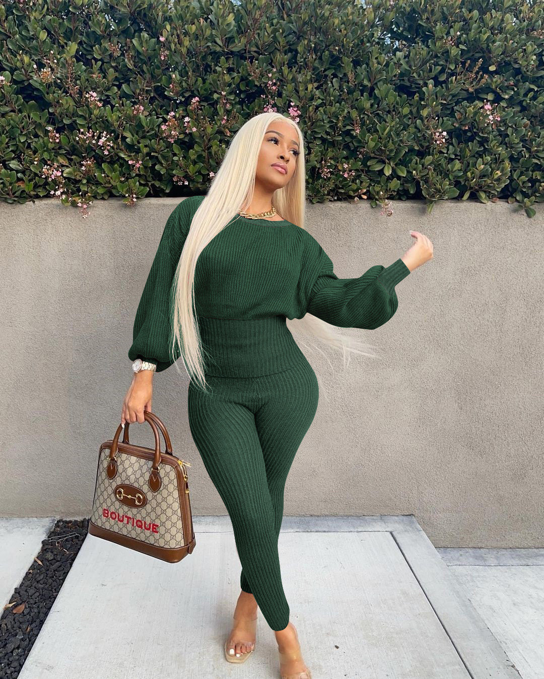 Ensemble pull manches longues  gaine extensible et son legging assorti