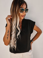 Chemisier col v sans manches - Chic&Shines