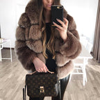 Manteau automne hiver fausse fourrure de renard à capuche - Chic&Shines