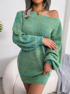 Robe Courte Tricotée Manches Lanternes - Chic&Shines