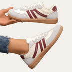Baskets orthopédiques en cuir pour femmes - Chaussures de loisirs confortables avec voûte plantaire, semelle souple & forme ergonomique