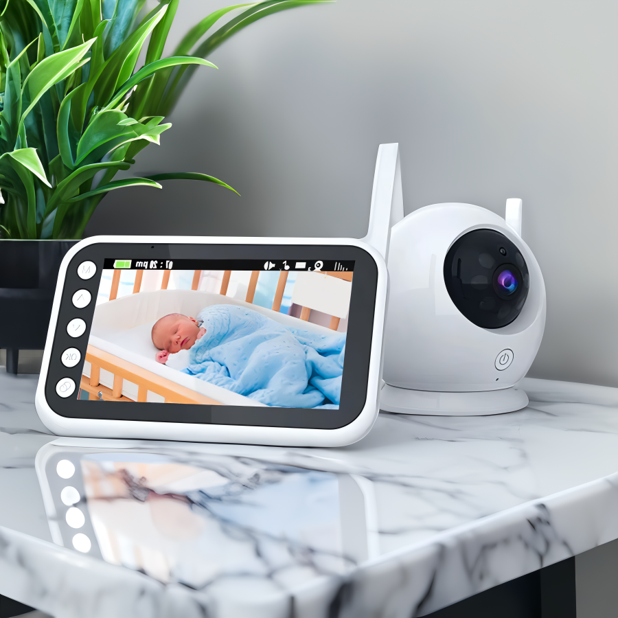 Caméra de surveillance pour bébé Vision nocturne Affichage de la température