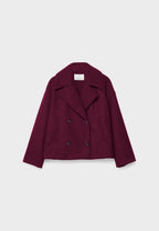 Manteau court pour femme avec double rangée de boutons et design intemporel