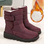 Bottes de neige et de pluie pour dames, imperméables et résistantes à l'eau - Bottes d'hiver chaudes pour la neige et la pluie