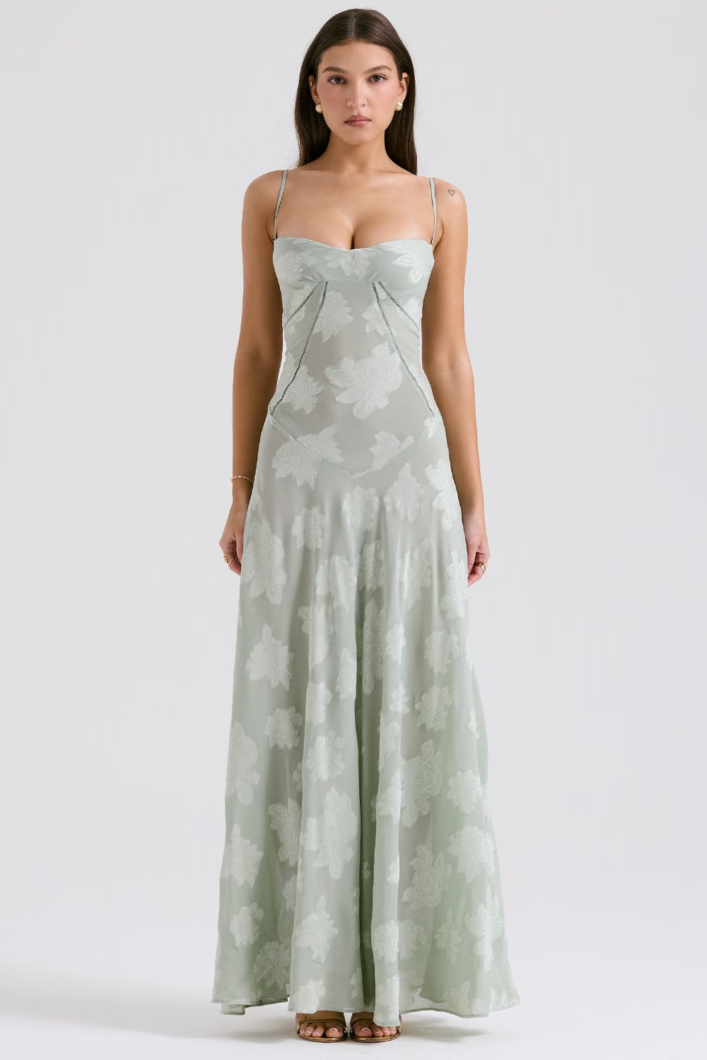 Robe longue Kira pour femme – Élégante robe en dentelle noire ornée de fleurs et à la coupe flatteuse