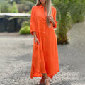 Robe de printemps femme avec boutons pour tenue légère et quotidienne