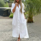 Robe de printemps femme avec boutons pour tenue légère et quotidienne