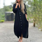 Robe de printemps femme avec boutons pour tenue légère et quotidienne