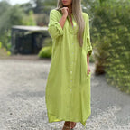 Robe de printemps femme avec boutons pour tenue légère et quotidienne