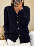Cardigan en maille pour femme Annie - Cardigan chaud en laine avec boutons pour l'automne et l'hiver