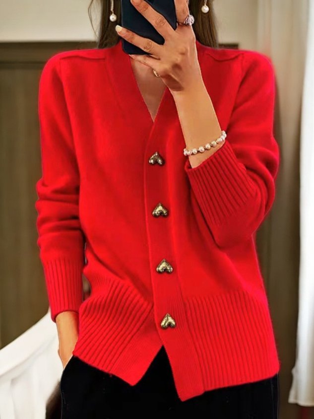 Cardigan en maille pour femme Annie - Cardigan chaud en laine avec boutons pour l'automne et l'hiver