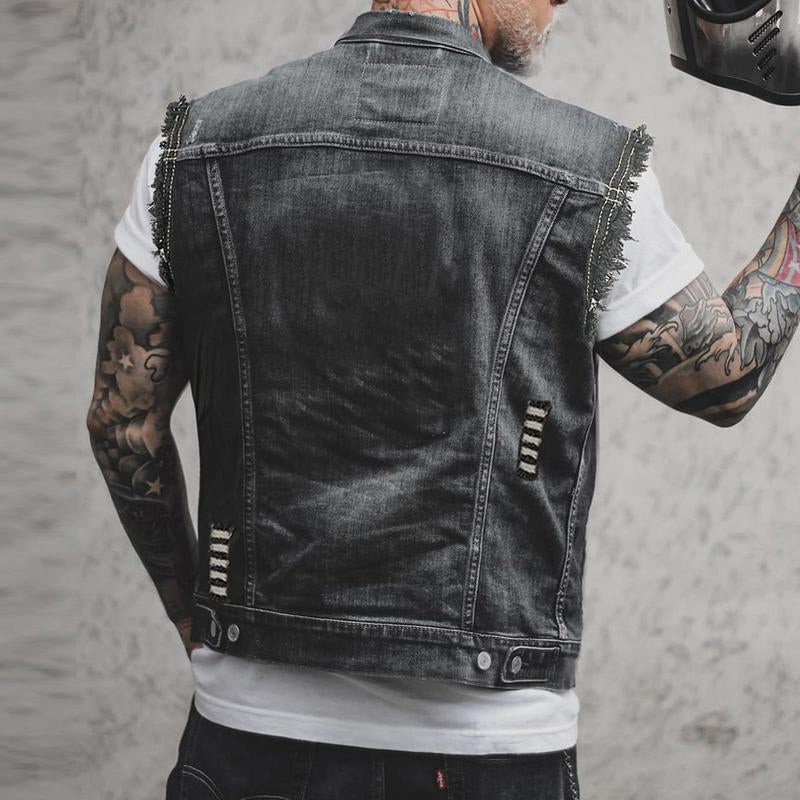 Gilet en denim stylé pour hommes | Décontracté, polyvalent & confortable - Parfait pour l'automne
