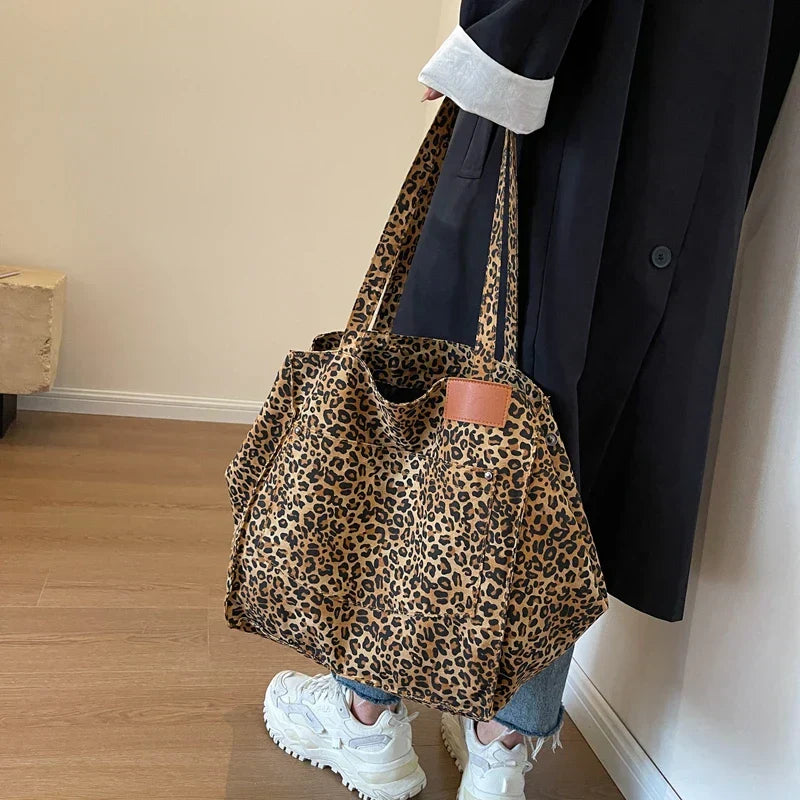 Sac fourre-tout pour femmes Oversize - Spacieux sac quotidien Panthère