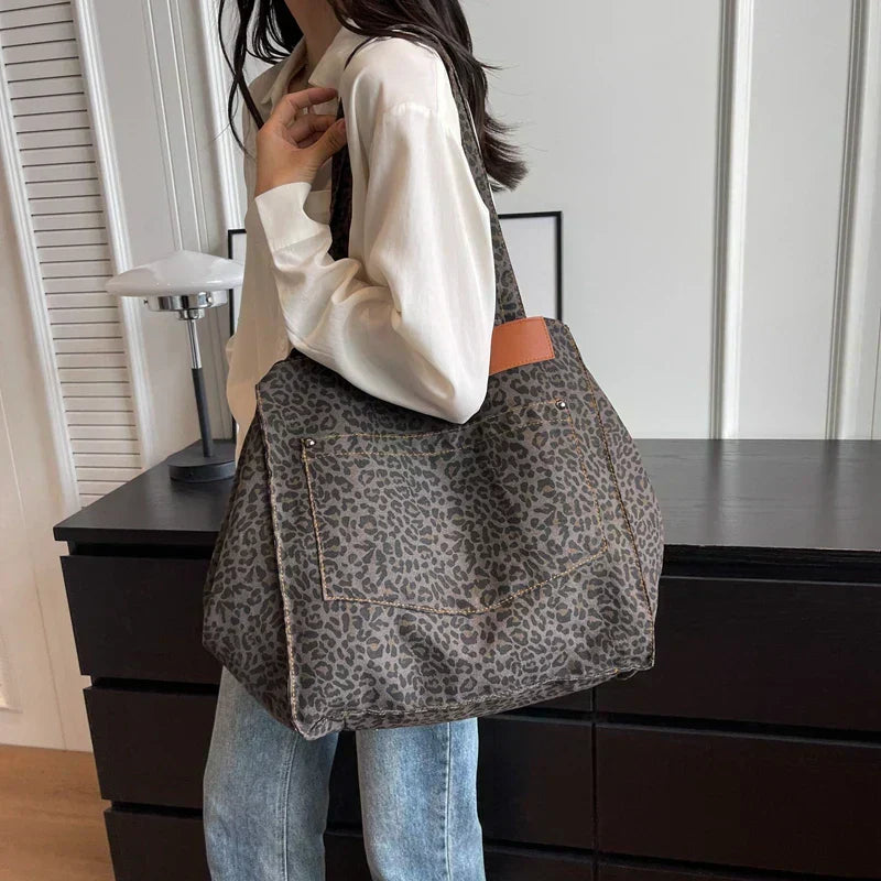 Sac fourre-tout pour femmes Oversize - Spacieux sac quotidien Panthère