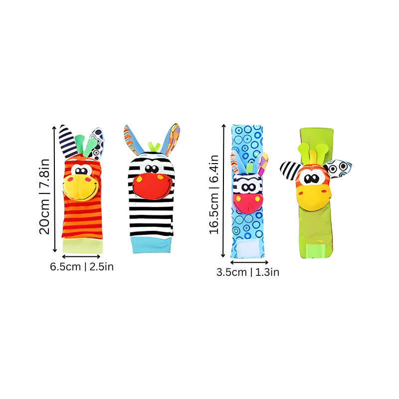 Jeu de hochets sensoriels en tissu doux pour bébé