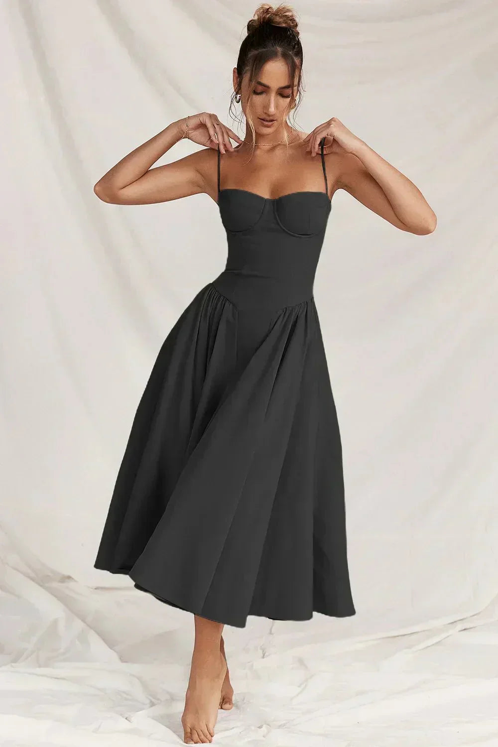 Robe d'automne aérée pour femme, style corsage