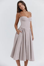 Robe d'automne aérée pour femme, style corsage