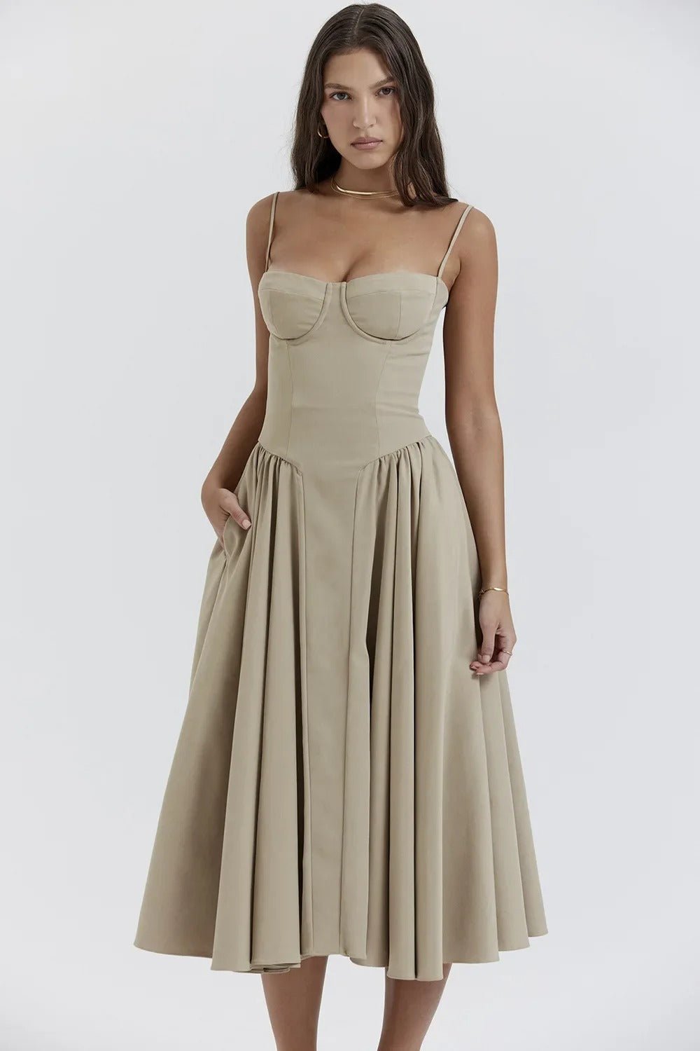 Robe d'automne aérée pour femme, style corsage