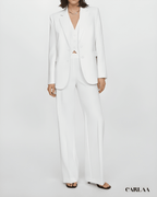 Ensemble tailleur pantalon blanc femme mariage
