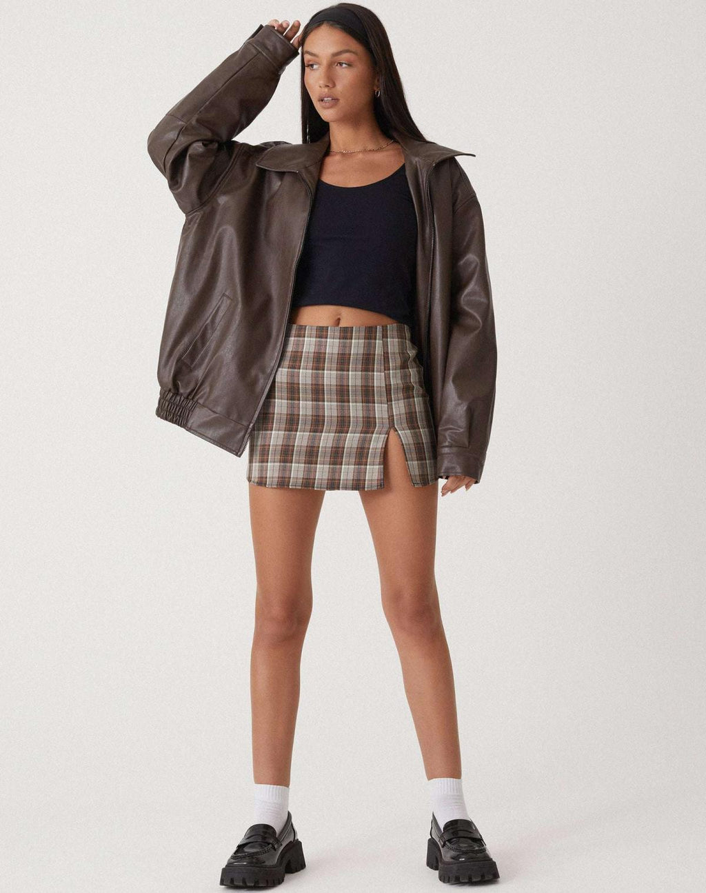 Veste en cuir oversize pour femme – Style décontracté Sophia