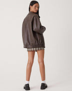 Veste en cuir oversize pour femme – Style décontracté Sophia