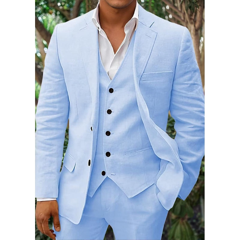 Costume pour homme en laine : Blazer, gilet et pantalon