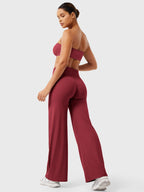 Pantalon évasé taille haute – Coupe droite stretch épousant les hanches