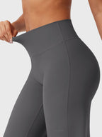 Pantalon évasé taille haute – Coupe droite stretch épousant les hanches